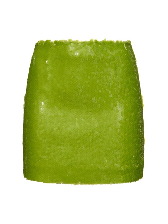 16arlington: Este sequined mini skirt - Acid Green - women_0 | Luisa Via Roma