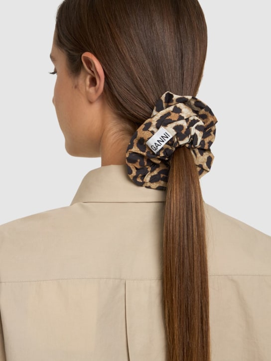 GANNI: Printed cotton scrunchie - women_1 | Luisa Via Roma