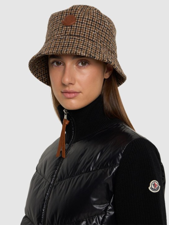 Moncler: Wool blend bucket hat - Beige - women_1 | Luisa Via Roma