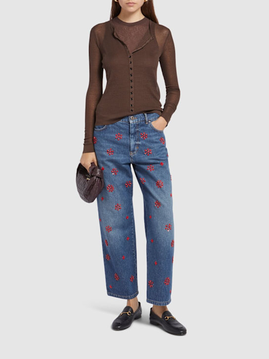 Weekend Max Mara: Manetta embroidered straight jeans - women_1 | Luisa Via Roma
