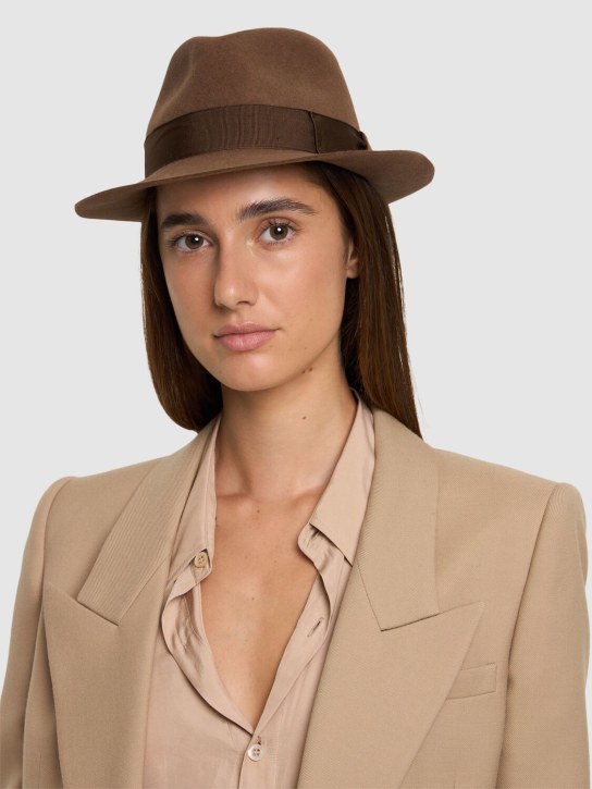 Borsalino: Brushed felt fedora hat - women_1 | Luisa Via Roma