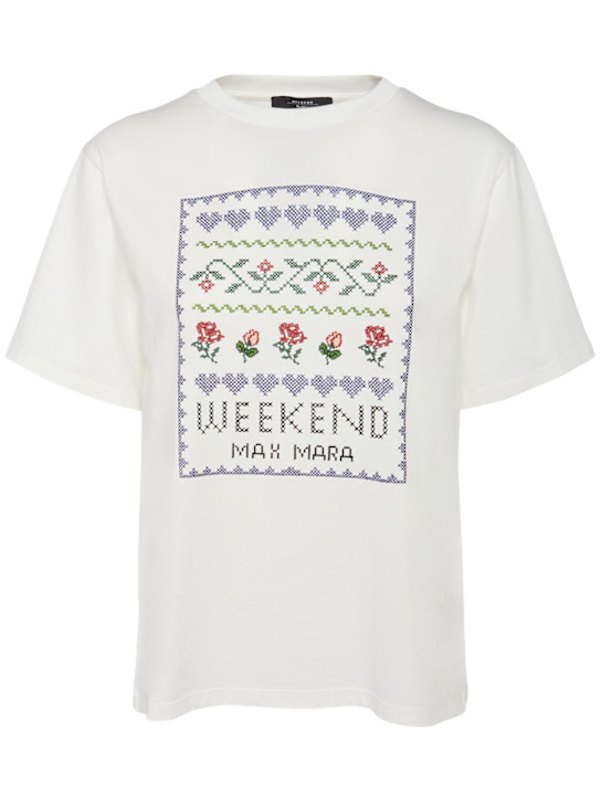 Weekend Max Mara: Cabina printed logo t-shirt - women_0 | Luisa Via Roma