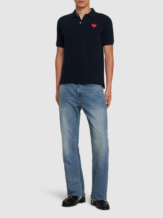 Comme des Garçons Play: Play logo cotton polo - men_1 | Luisa Via Roma