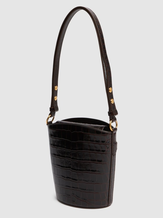 Tom Ford: Borsa a secchiello stampa coccodrillo lucida - Espresso - women_4 | Luisa Via Roma