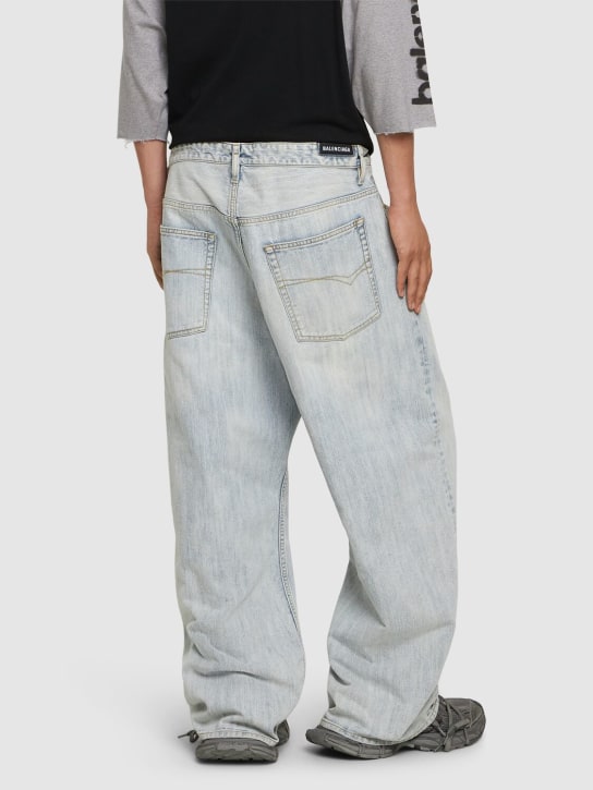 Balenciaga: Baggy cotton denim jeans - Bleached Ring - men_2 | Luisa Via Roma