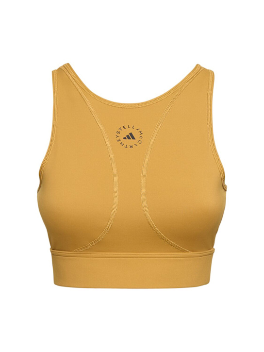 adidas By Stella McCartney: Brassière en tissu technique recyclé True Strength - Orange - women_0 | Luisa Via Roma