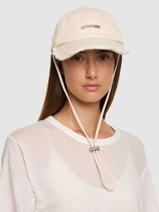 Jacquemus: La Casquette Artichaut cotton hat - Off-White - women_1 | Luisa Via Roma