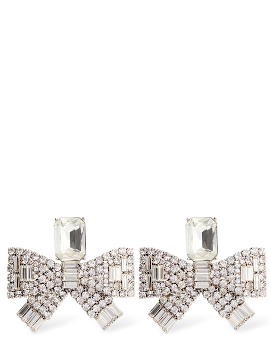 Self-portrait: Small crystal bow earrings - women_0 | Luisa Via Roma