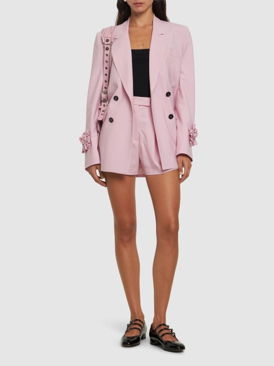 MSGM: Veste cintrée en laine stretch - Rose - women_1 | Luisa Via Roma