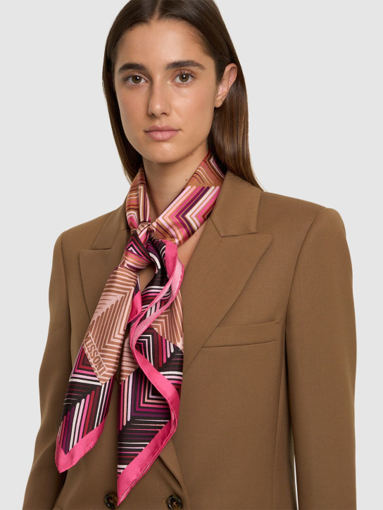 Missoni: Printed silk scarf - Fuchsia - women_1 | Luisa Via Roma