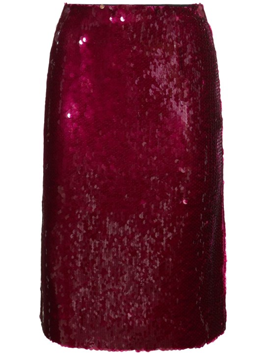 16arlington: Este sequined pencil midi skirt - Red - women_0 | Luisa Via Roma