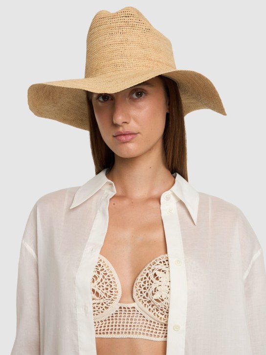 Janessa Leone: Chandler raffia fedora hat - women_1 | Luisa Via Roma