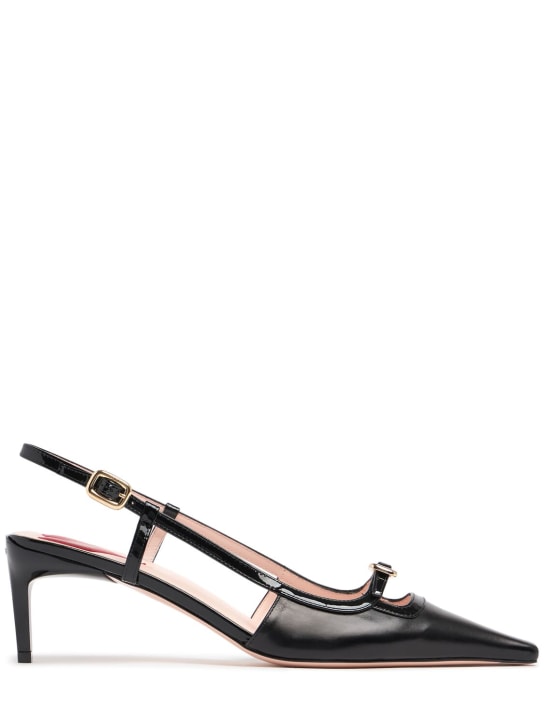 55mm Mini buckle leather slingbacks - Thumbnail 1