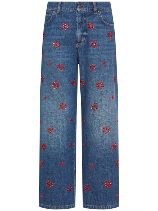 Manetta embroidered straight jeans