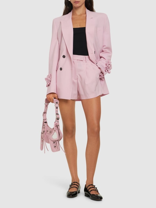 MSGM: Wool blend tailored shorts - women_1 | Luisa Via Roma