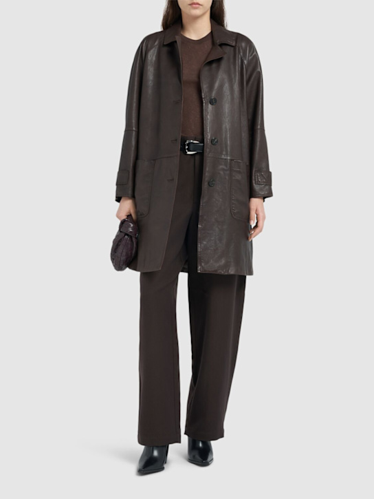 Weekend Max Mara: Petra leather short coat - women_1 | Luisa Via Roma