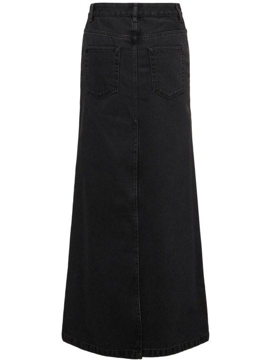 Ann Demeulemeester: Silya asymmetric waist denim long skirt - Faded Grey - women_4 | Luisa Via Roma