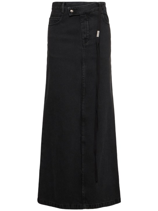 Ann Demeulemeester: Silya asymmetric waist denim long skirt - Faded Grey - women_0 | Luisa Via Roma