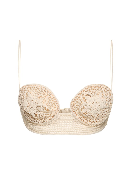 Magda Butrym: Crochet bra top - Cream - women_0 | Luisa Via Roma