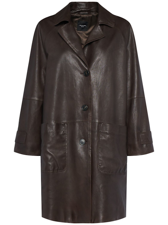Weekend Max Mara: Petra leather short coat - women_0 | Luisa Via Roma