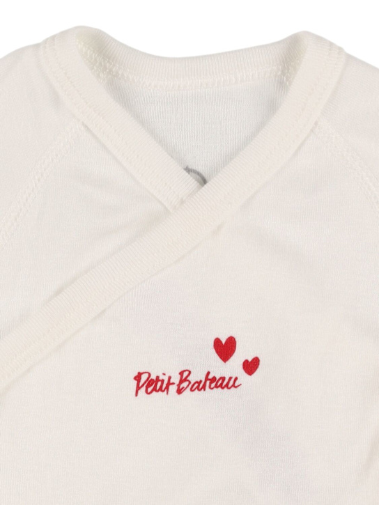 Petit Bateau: Set of 3 heart cotton bodysuits - kids-boys_1 | Luisa Via Roma