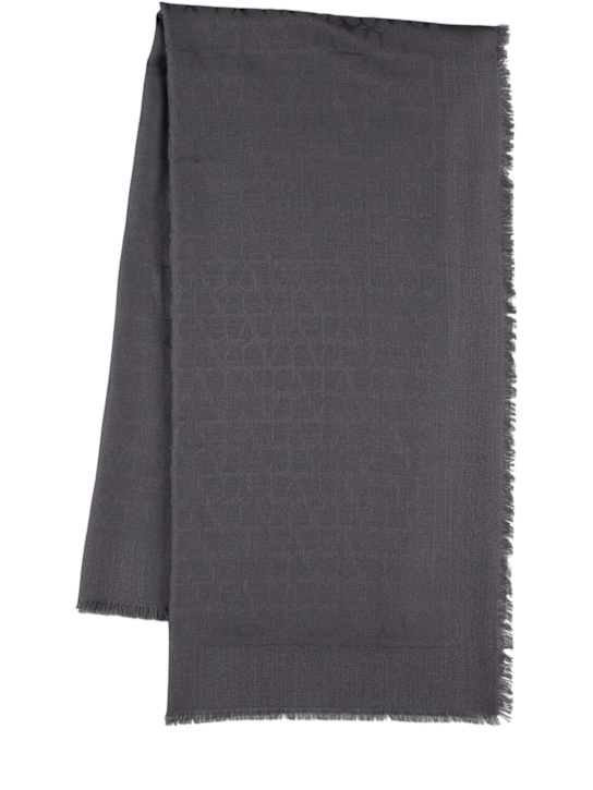 Valentino Garavani: Toile Iconographe wool & silk scarf - Stone Grey - women_0 | Luisa Via Roma