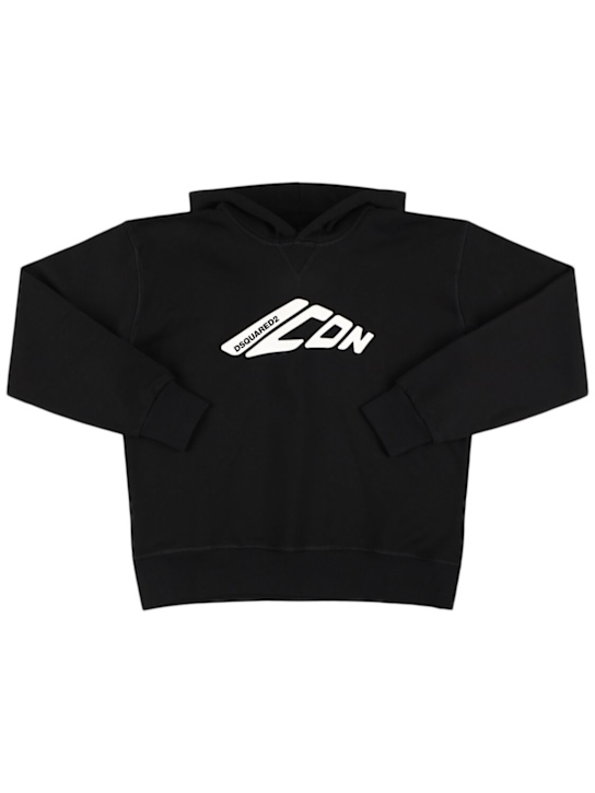 Dsquared2: Felpa in cotone con cappuccio - kids-girls_0 | Luisa Via Roma