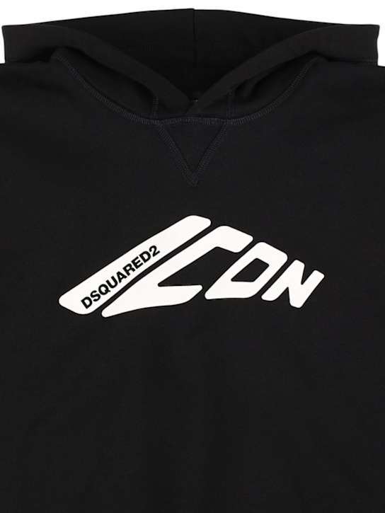 Dsquared2: Felpa in cotone con cappuccio - kids-girls_1 | Luisa Via Roma