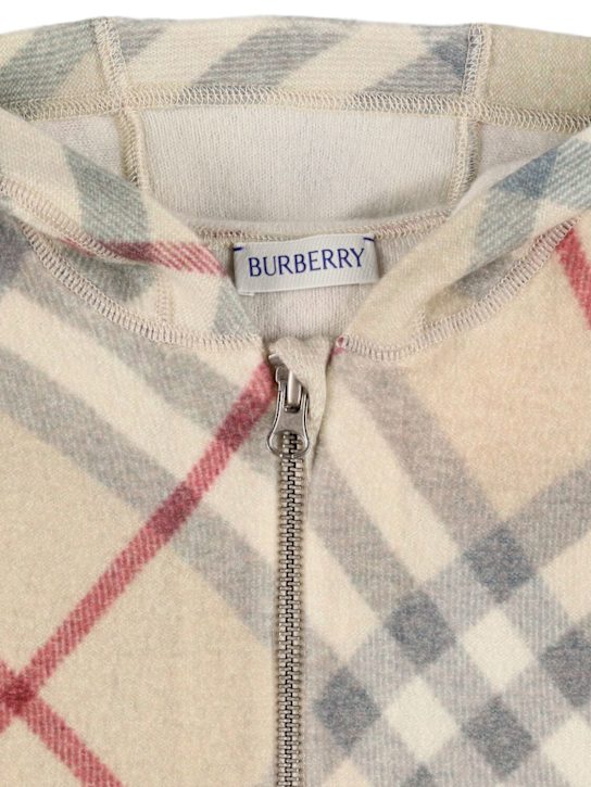 Burberry: Cardigan in lana check con zip - kids-girls_1 | Luisa Via Roma