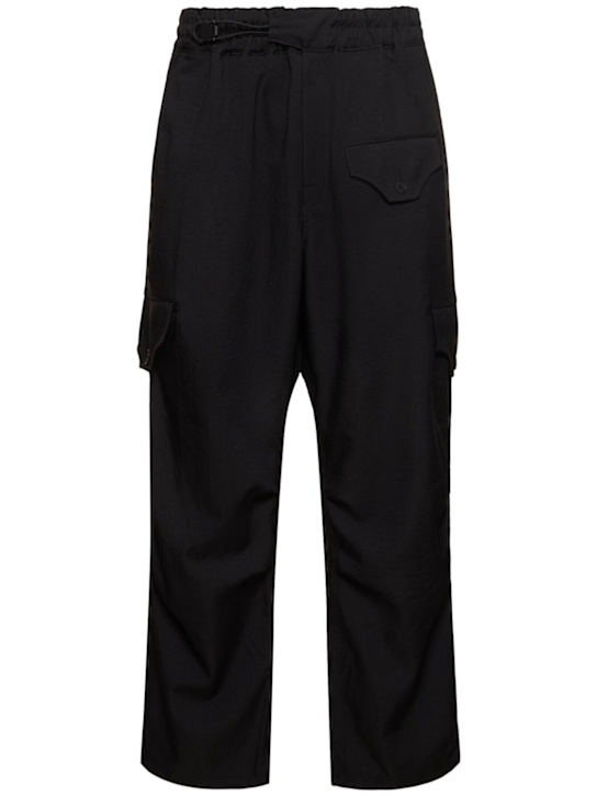 Y-3: Tech cargo pants - Black - men_0 | Luisa Via Roma