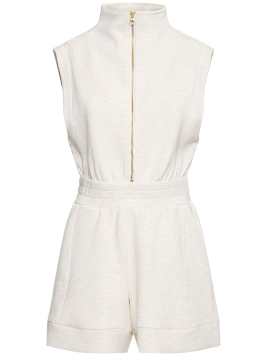 Varley: Tuta con zip Linvale - Ivory Marl - women_0 | Luisa Via Roma