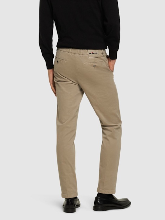 Kiton: Cotton blend chino pants - Sand - men_2 | Luisa Via Roma