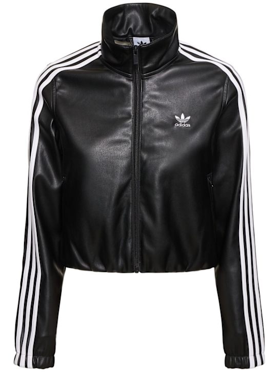 adidas Originals: Top aus Kunstleder mit Druck „Firebird“ - women_0 | Luisa Via Roma