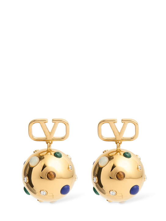 Valentino Garavani: Vlogo Signature Universe drop earrings - women_0 | Luisa Via Roma