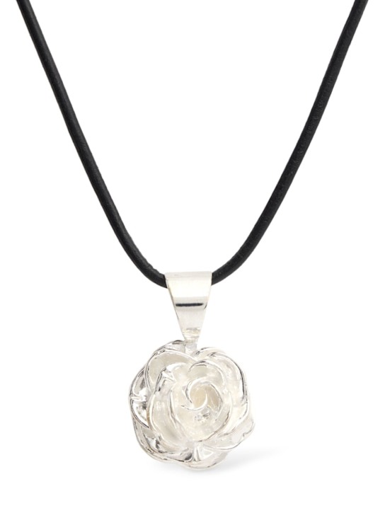 Magda Butrym: Rose pendant necklace - Silver - women_0 | Luisa Via Roma
