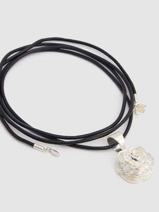 Magda Butrym: Rose pendant necklace - Silver - women_1 | Luisa Via Roma