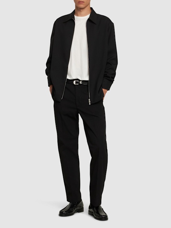 Acne Studios: Ayonne cotton blend twill pants - Black - men_1 | Luisa Via Roma