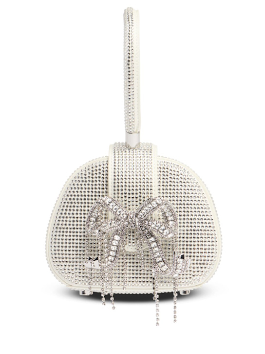 Self-portrait: Micro rhinestone satin top handle bag - women_0 | Luisa Via Roma