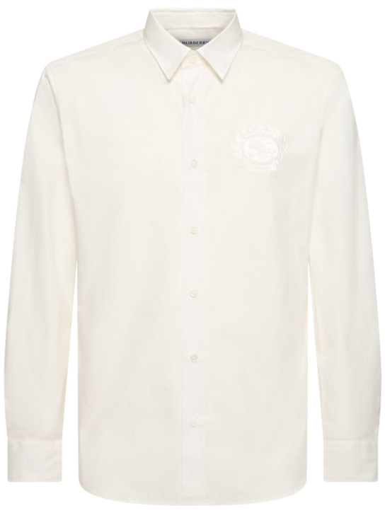 Burberry: Cotton logo shirt - Salt - men_0 | Luisa Via Roma