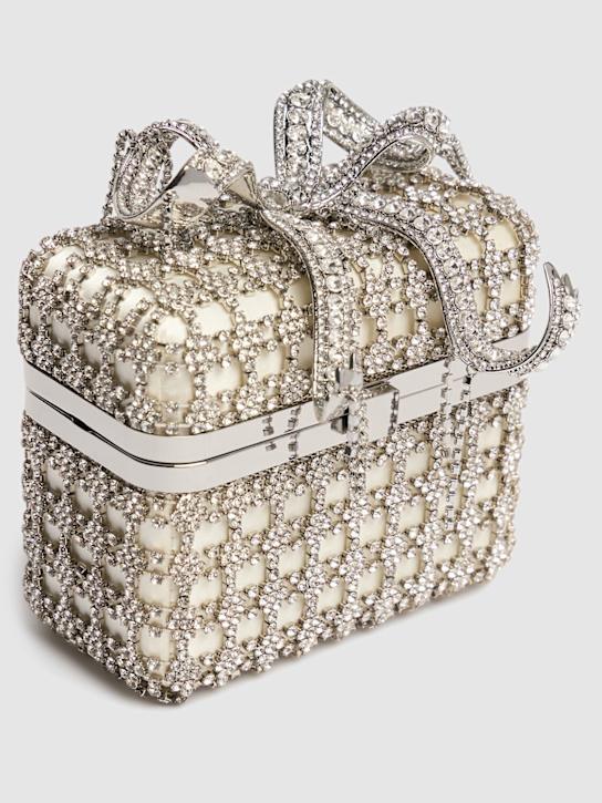 Self-portrait: Chainmail crystal vanity case - Cream - women_1 | Luisa Via Roma