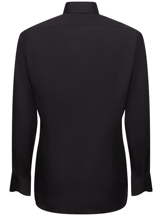 Tom Ford: Cotton poplin slim fit shirt - Black - men_5 | Luisa Via Roma