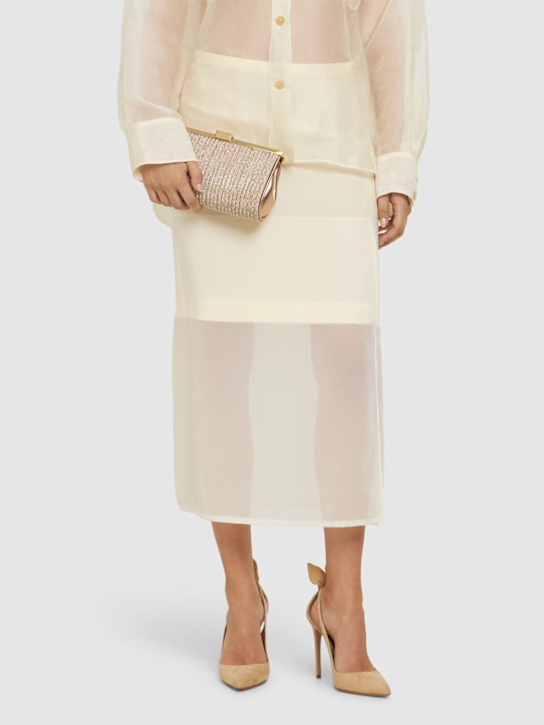 Aquazzura: 105mm Bow Tie suede pumps - women_1 | Luisa Via Roma