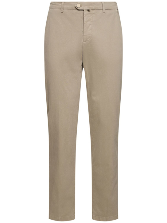 Kiton: Pantaloni chino in misto cotone - Sabbia - men_0 | Luisa Via Roma