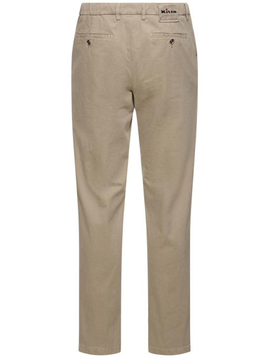 Kiton: Cotton blend chino pants - Sand - men_4 | Luisa Via Roma