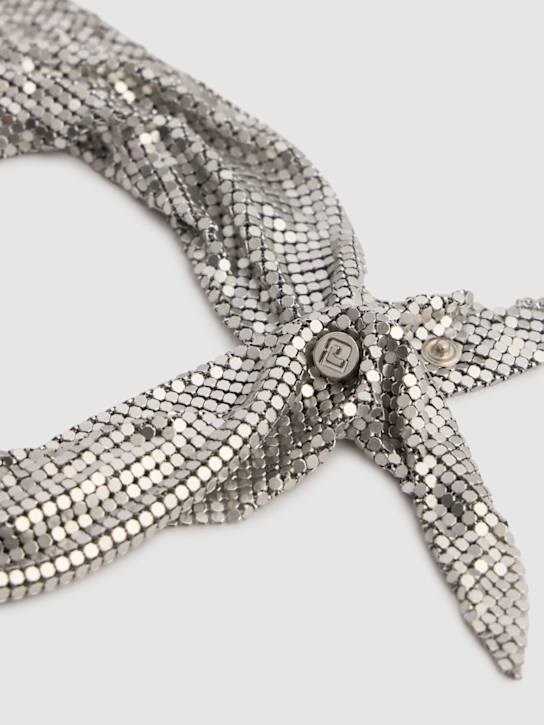 Rabanne: Pixel scarf necklace - Silver - women_1 | Luisa Via Roma