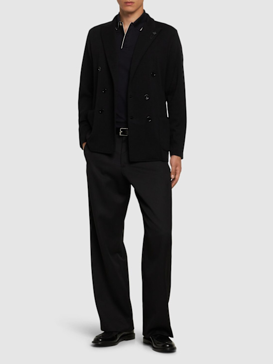 Lardini: Wool knitted blazer - men_1 | Luisa Via Roma