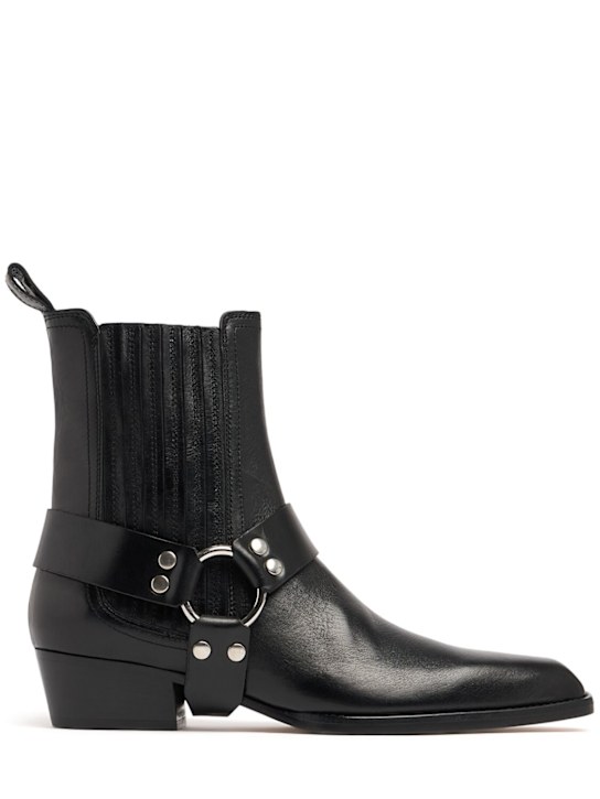 Paris Texas: 35mm Helena leather ankle boots - Black - women_0 | Luisa Via Roma