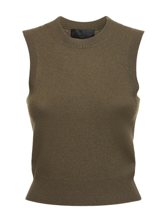 Nili Lotan: May knit cashmere vest - Green - women_0 | Luisa Via Roma