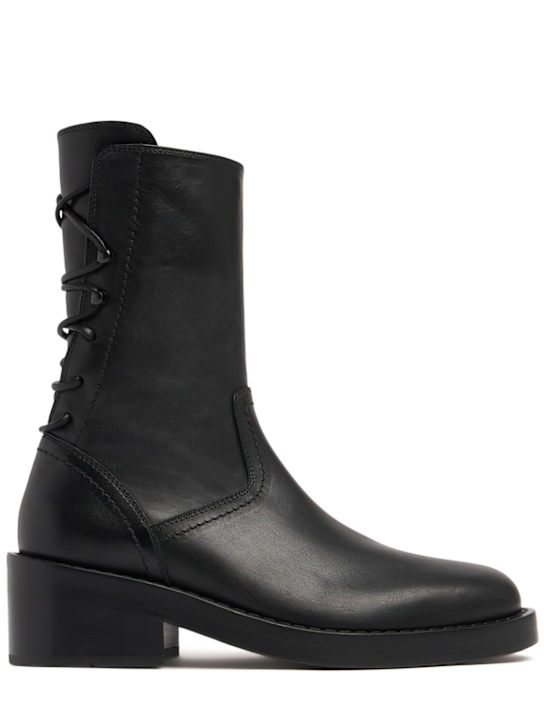 Ann Demeulemeester: 60mm Henrica leather ankle boots - Black - women_0 | Luisa Via Roma
