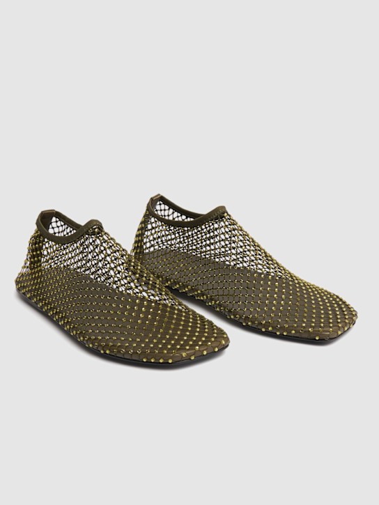 Christopher Esber: 5mm Minette mesh & crystal flats - women_1 | Luisa Via Roma
